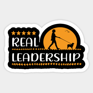 Aussie Dog - real leadership - dog walking with dogs Sticker